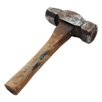 AI generated Rusty metal sledge hammer isolated on transparent background png