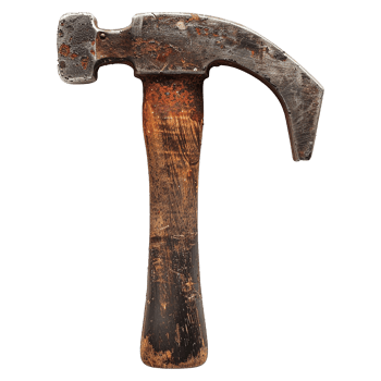 AI generated Rusty metal sledge hammer isolated on transparent background png