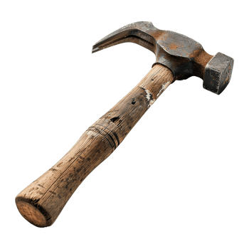 AI generated Rusty metal sledge hammer isolated on transparent background png