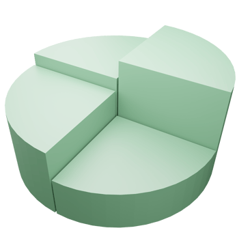 3D abstract shape pie chart png