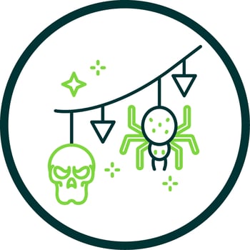 Garland Line Circle Icon vector