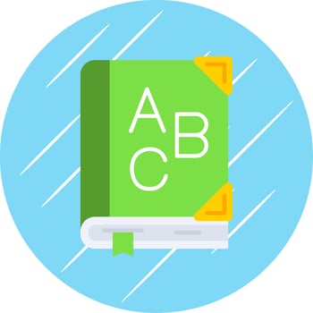 English Flat Blue Circle Icon vector