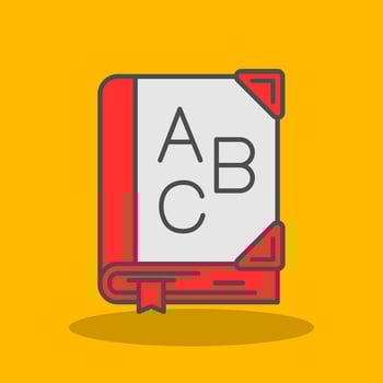 English Filled Shadow Icon vector