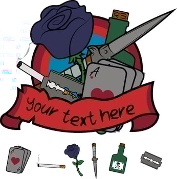 Aggressive logo and all its elements separately vector