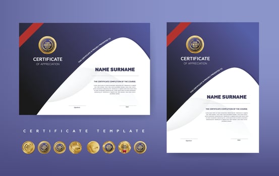 Certificate of appreciation or Award diploma template design vector