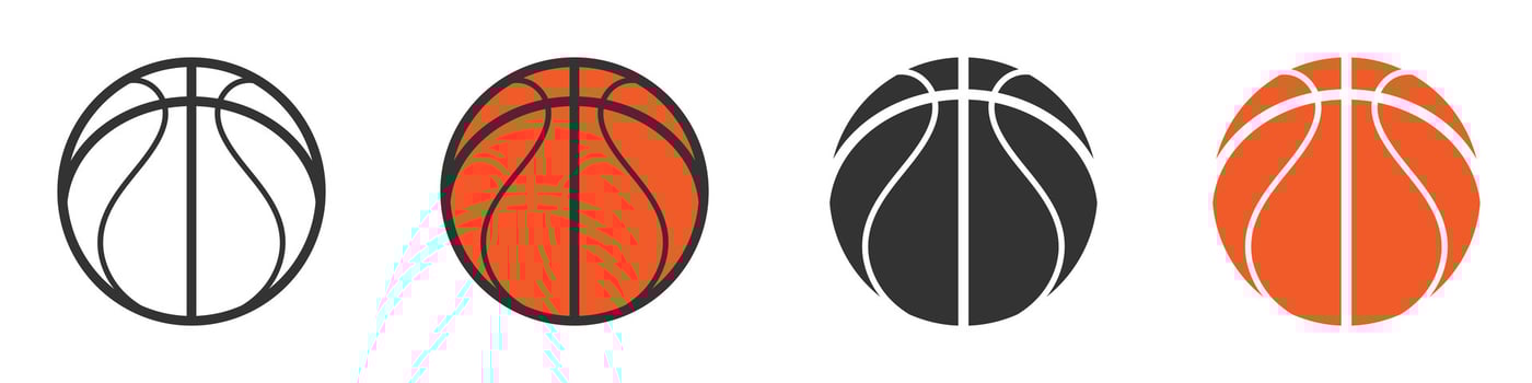 Basketball Ball Icon Set. Vector Illustration.