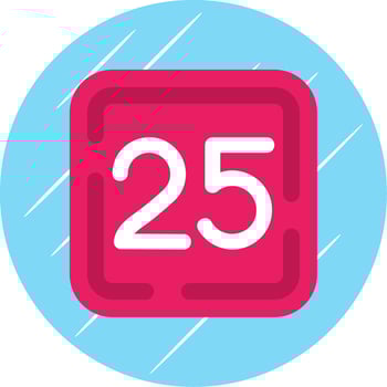 Twenty Five Flat Blue Circle Icon vector