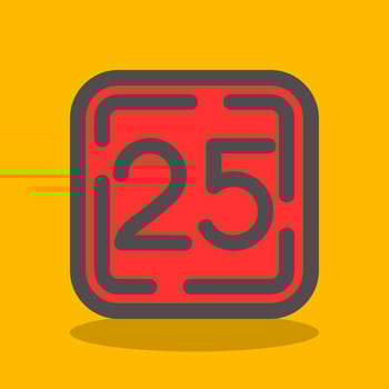 Twenty Five Filled Shadow Icon vector