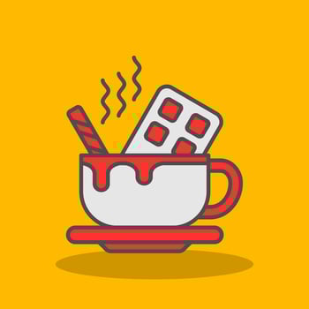 Hot Chocolate Filled Shadow Icon vector