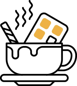 Hot Chocolate Skined Filled Icon vector