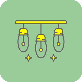 Lights Filled Yellow Icon vector