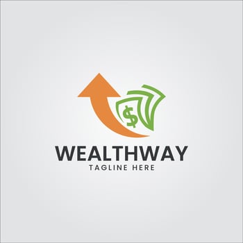 Design Logo WealthWay finance logo icon, business  finance logo, finance design, trading and distribution logo, vector
