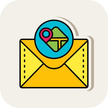 Location pin Line Filled White Shadow Icon vector