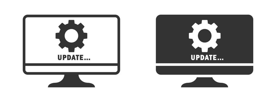 PC update icon. Vector illustration.