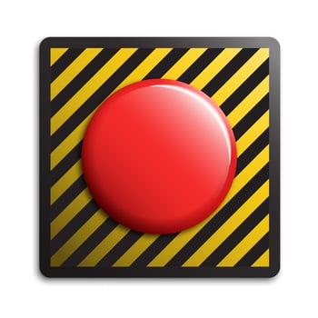 Red alarm button. Vector illustration.
