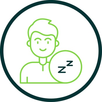 Sleep Line Circle Icon vector