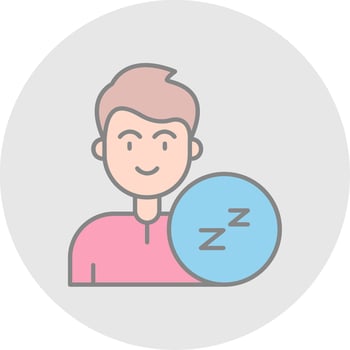 Sleep Line Filled Light Circle Icon vector