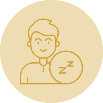 Sleep Line Yellow Circle Icon vector