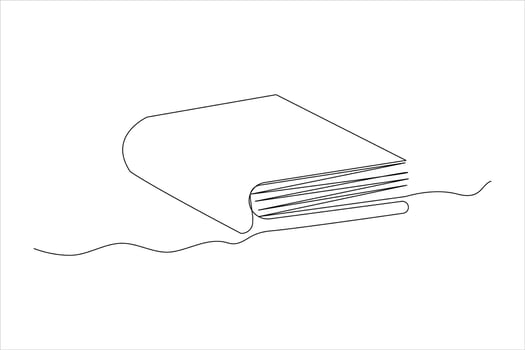 Continuous one line drawing of a book icon. outline vector illustration