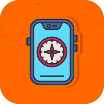 Compass Filled Orange background Icon vector