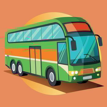 Bus flat design cartoon icon illustration School bus vector