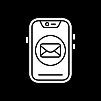Email Glyph Inverted Icon vector