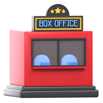 3D Illustration Cinema box office png