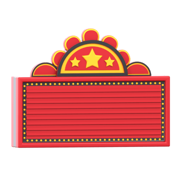 3D Illustration Cinema cinema marquee png