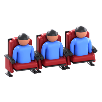 3D Illustration Cinema movie audience png