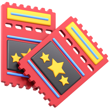 3D Illustration Cinema movie tickets png