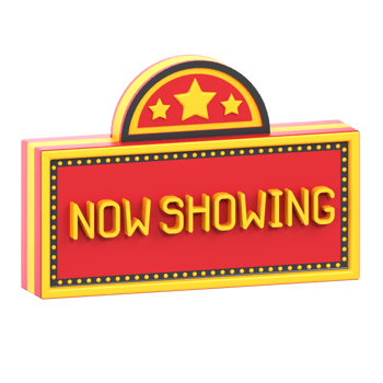 3D Illustration Cinema now showing png