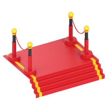 3D Illustration Cinema red carpet png