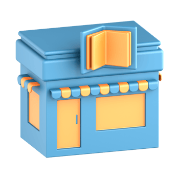 3D Illustration City bookstore png