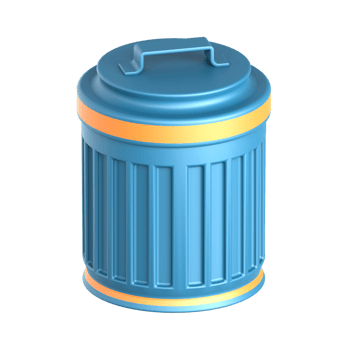 3D Illustration City trash can png