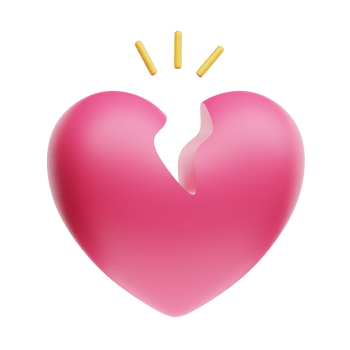 3D Illustration broken heart png