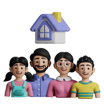 3D Illustration Family home png