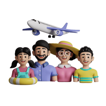 3D Illustration Family vacation png