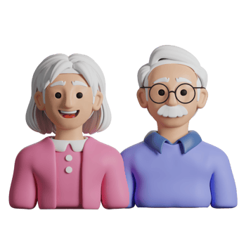 3D Illustration Family grandparents png