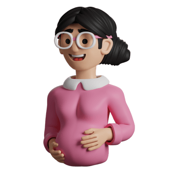 3D Illustration Family pregnant woman png