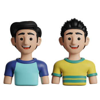 3D Illustration Family two brothers png