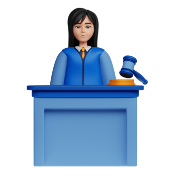 3D Illustration Law judge female png