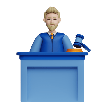 3D Illustration Law judge male png