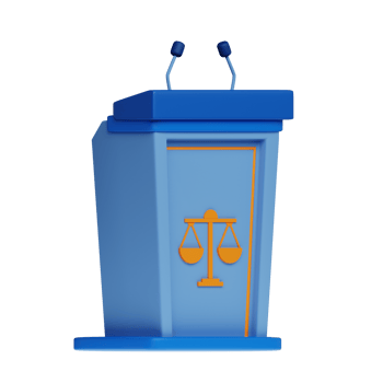 3D Illustration Law witness stand png