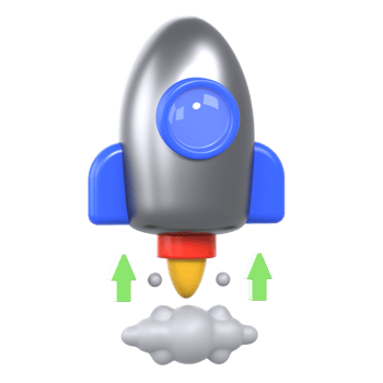 3D Illustration Business performance boost rocket png