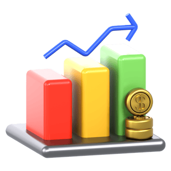 3D Illustration Business sales growth png