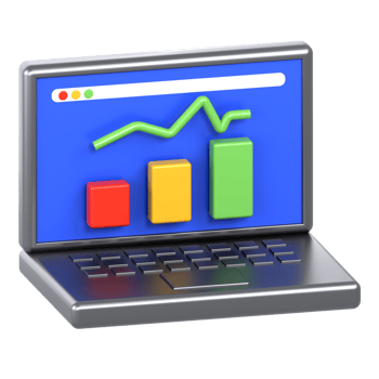 3D Illustration Business website health metrics png