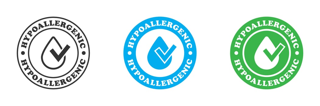 Hypoallergenic icon set. Hypoallergenic tested logo. Vector illustration.