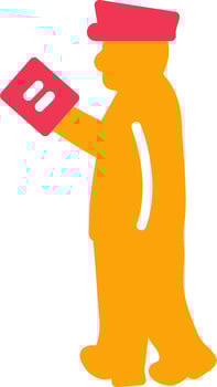 Guard Checking Passport Vector Icon