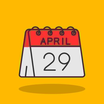 29th of April Filled Shadow Icon vector