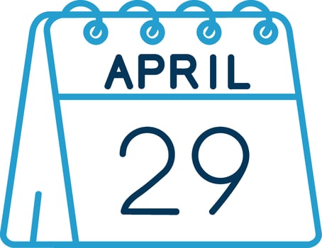 29th of April Line Blue Two Color Icon vector
